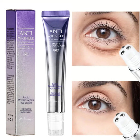 O'CHEAL Anti Wrinkle Eye Cream Moisturizing Dark Circle Serum Roller Massager Eye Bags Hyaluronic Acid Skin Care